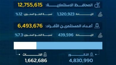 محليات السعودية: أكثر من 12 مليون محفظة استثمارية للأفراد بسوق الأسهم الرئيسية في الربع الثالث 2024